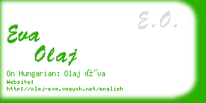 eva olaj business card